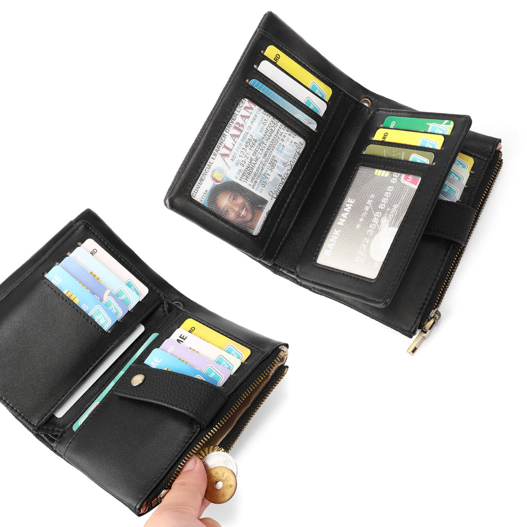 Women's Wallet Zipper Bag-Clutch Anti-theft Card Swiping Bag. - frans