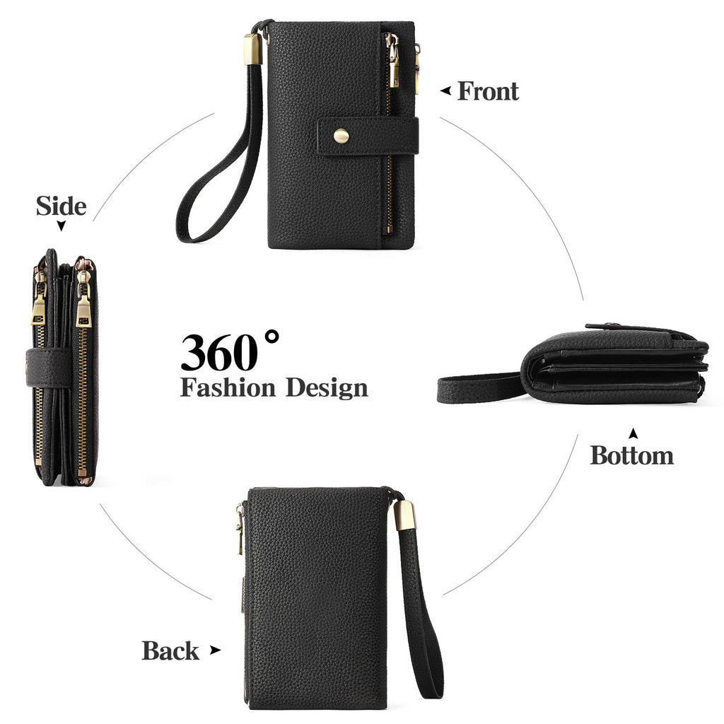Women's Wallet Zipper Bag-Clutch Anti-theft Card Swiping Bag. - frans