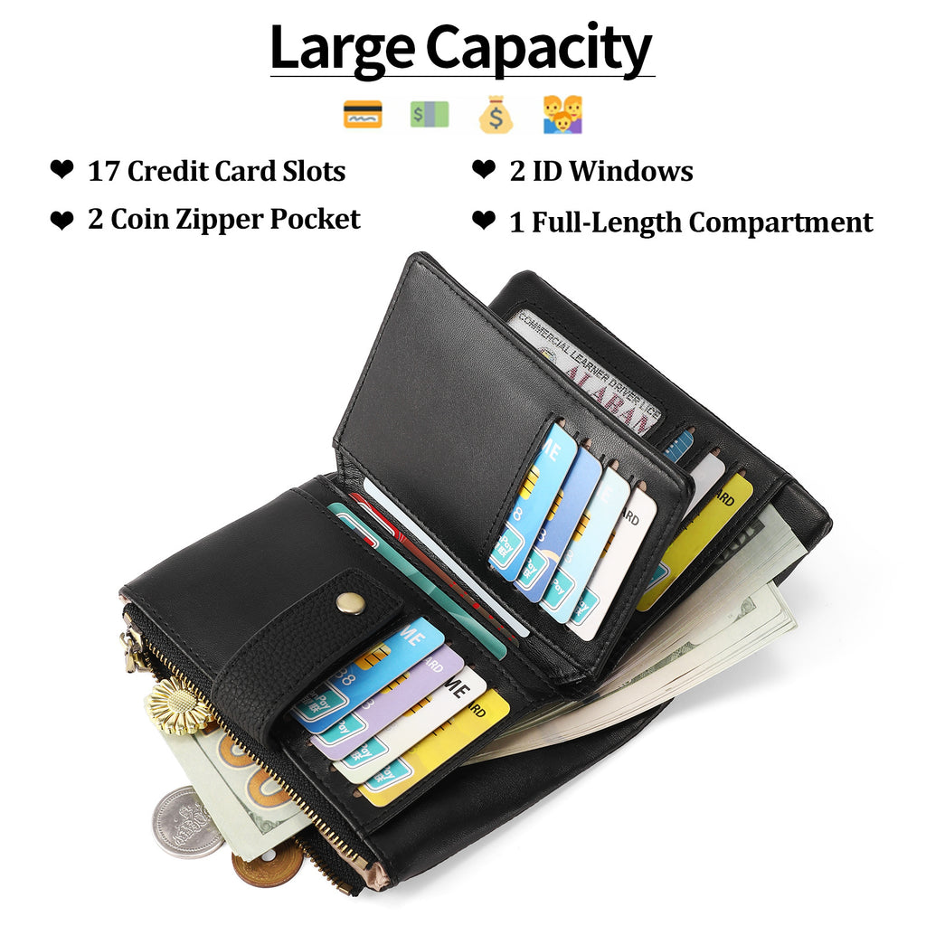 Women's Wallet Zipper Bag-Clutch Anti-theft Card Swiping Bag. - frans