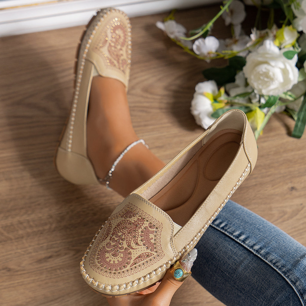 Womens Flat Loafers In A Stylish Vintage Look - frans