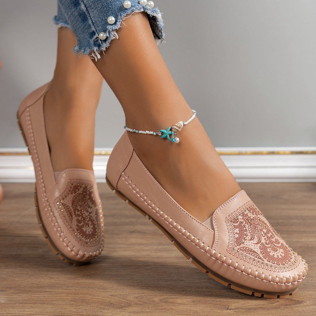 Womens Flat Loafers In A Stylish Vintage Look - frans