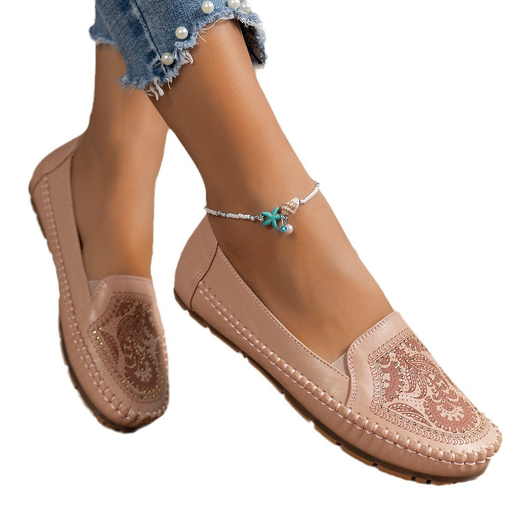 Womens Flat Loafers In A Stylish Vintage Look - frans